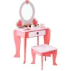 Rijoka Houten Kaptafel Make up Dresser met Krukje en Spiegel Outlet