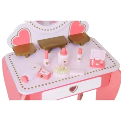 Rijoka Houten Kaptafel Make up Dresser met Krukje en Spiegel Outlet