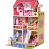 RIJOKA Houten Poppenhuis LED Verlichting Meubelset 15pcs 3 Verdiepingen Sale
