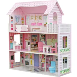 Rijoka Houten Poppenhuis Classic Meubelset 8pcs 3 Verdiepingen Discount