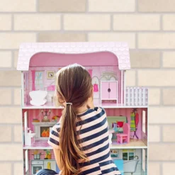 Rijoka Houten Poppenhuis Classic Meubelset 8pcs 3 Verdiepingen Discount