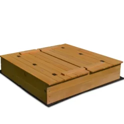 Rijoka Houten Zandbak 2 Banken Inclusief Grondzeil Inklapbaar 127x127 Discount