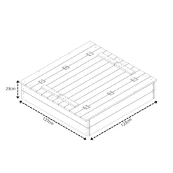 Rijoka Houten Zandbak 2 Banken Inclusief Grondzeil Inklapbaar 127x127 Discount