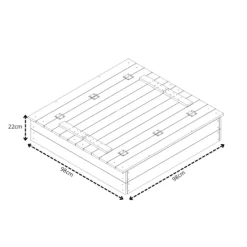 Rijoka Houten Zandbak Inklapbaar 2 Banken Inclusief Grondzeil Vierkant Online