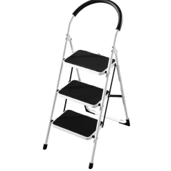 Rijoka Huishoudtrap Inklapbaar 3 Treden Anti Slip Treden Sponge Handgrepen