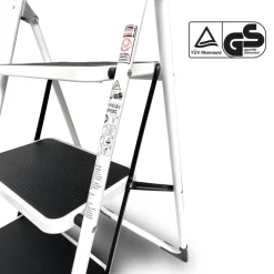 Rijoka Huishoudtrap Inklapbaar 3 Treden Anti Slip Treden Sponge Handgrepen