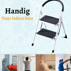 Rijoka Huishoudtrap Inklapbaar 2 Treden Anti Slip Treden Sponge Handgrepen Online