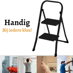 Rijoka Keukentrap Inklapbaar 2 Treden Huishoudtrap Anti slip treden Outlet