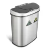Rijoka Prullenbak met Sensor Dubbel 70 Liter RVS Soft Close Vingerafdrukvrij Clearance