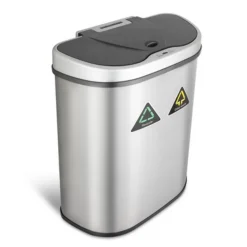 Rijoka Prullenbak met Sensor Dubbel 70 Liter RVS Soft Close Vingerafdrukvrij Clearance