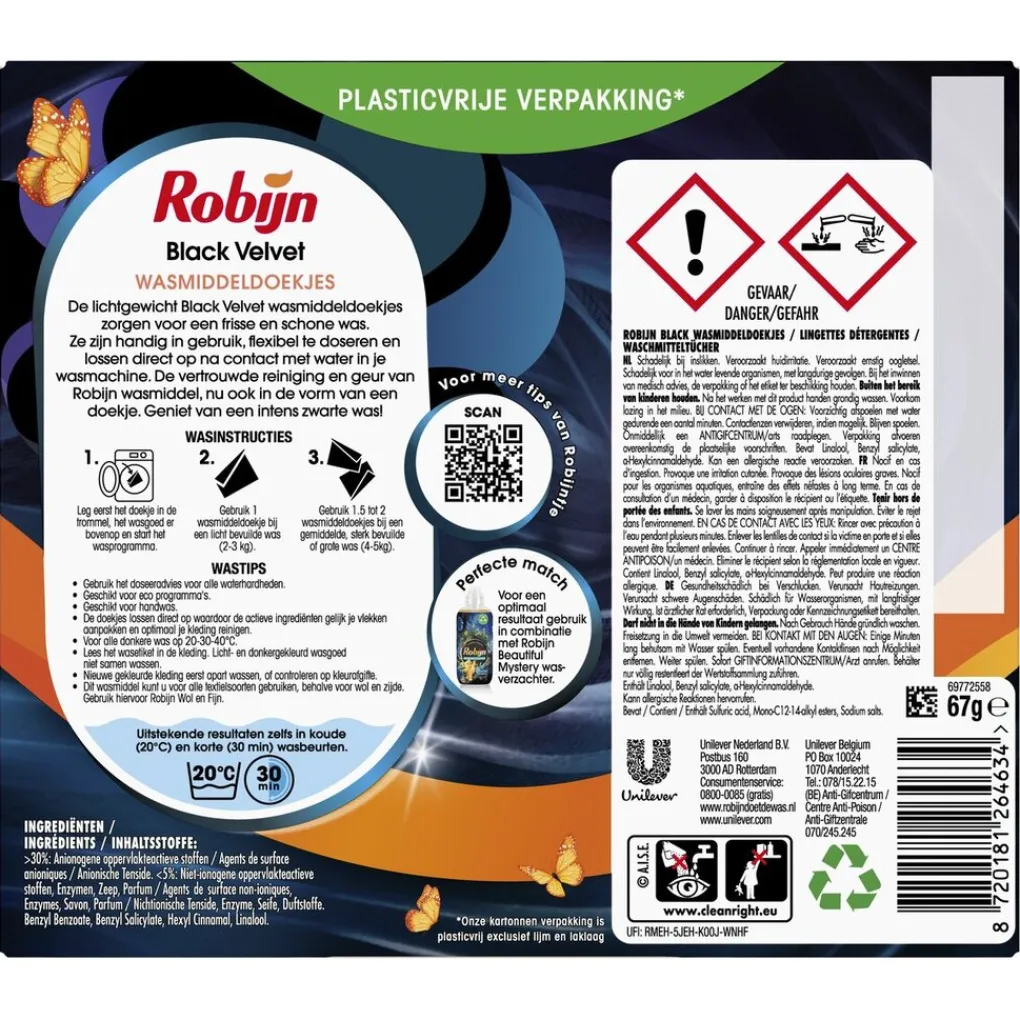 Robijn Classics Black Velvet Wasmiddeldoekjes Online