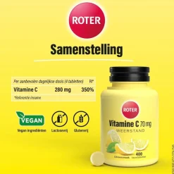 Roter Vitamine C 70mg Citroen Kauwtabletten New