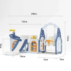 Russle Speeltoestel Boot met glijbaan en schommel