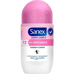 Sanex Derma Care+ Invisible 72h Antitranspirant Deodorant Roller Hot