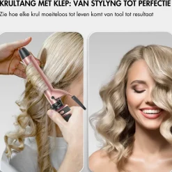 Sansbeauté ® 6 in 1 Krultang met Klem - 13mm tot 38mm - Thermal Brush New