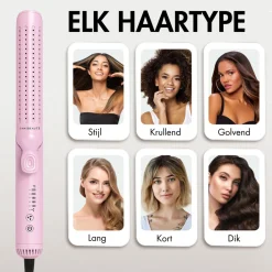 Sansbeauté 2 In 1 Stijltang Airflow - Krullen en Steil haar - Krultang - Stijltangen Best