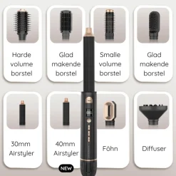Sansbeauté 8-in-1 Airstyler met Diffuser - Multistyler - Krulborstel Discount