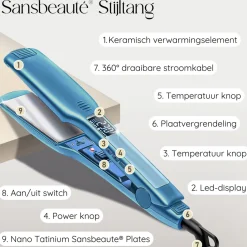 Sansbeauté Professionele Stijltang - Hair Straightener - Stijltangen - 80℃ t/m 230℃ Best