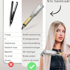 Sansbeauté Professionele Stijltang - Hair Straightener - Stijltangen - 80℃ t/m 230℃ Discount