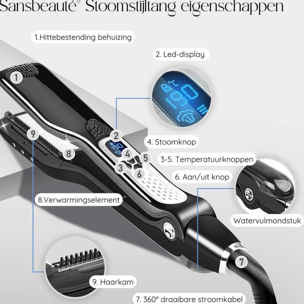Sansbeauté Professionele Stoomstijltang 4.1 Online