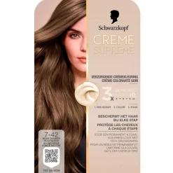 Schwarzkopf creme supreme 7-42 Nude Donker Beigeblond Verzorgende Crèmekleuring Best