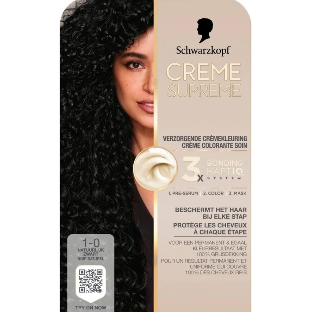 Schwarzkopf creme supreme 1-10 Natuurlijk Zwart Verzorgende Crèmekleuring Online