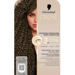Schwarzkopf creme supreme 6-16 Cool Licht Asbruin Verzorgende Crèmekleuring Sale
