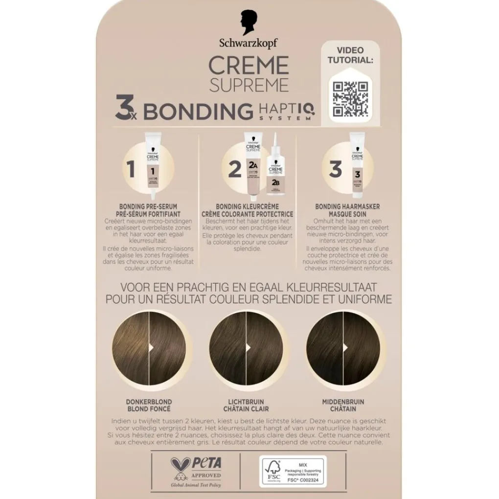 Schwarzkopf creme supreme 6-16 Cool Licht Asbruin Verzorgende Crèmekleuring Sale