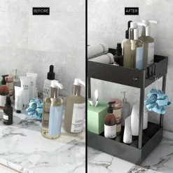 SensaHome Gootsteenkast Organizer 2-Laags Duo Keukenrek Kruidenrek Onderkastrek Discount