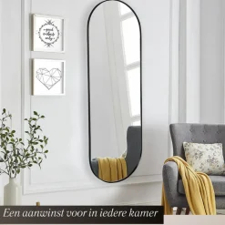 SensaHome Oval Wandspiegel met Metalen Rand Minimalistisch Design Online