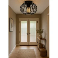 SensaHome Plafondlamp Industrieel Plafonnière van Metaal Retro Wire Kooi Design Clearance