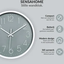 SensaHome Wandklok Minimalistische Design Stille Uurwerk TM20050-4