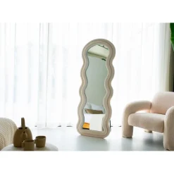 SensaHome Wavy Gestoffeerde Staande Spiegel Hot