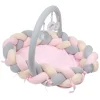 Sevibaby Roze 3-in-1 Braided Bedbumper en Babynest Best