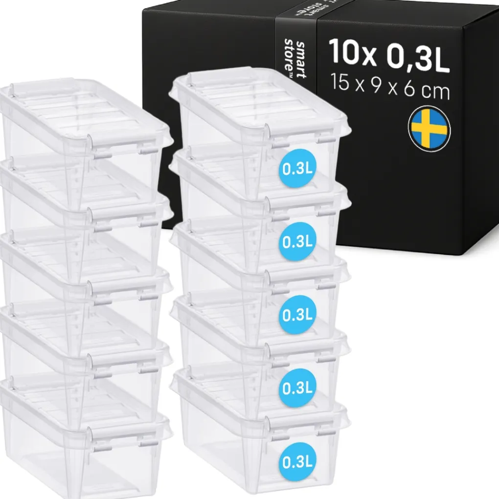 SmartStore Set van 10 Stevige Opbergbox Classic 0.3L Outlet