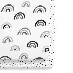 Snüz 2 Pack Hoeslaken Wieg Mono Rainbow Hot