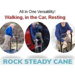 Orange Stabiele wandelstok met sta op functie Clearance