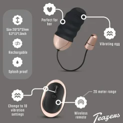 Teazers Geribbeld Vibratie-Eitje Met Afstandsbediening New