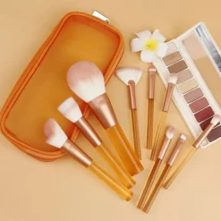 Technique PRO Translucent Perfection make-up kwastenset - 9 make-up kwasten met zakje (ORANJE) Outlet