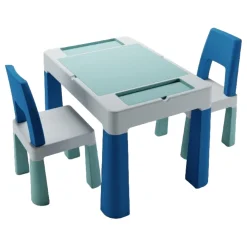 Teggi Turquoise/Navy/Grey Multifun 3-in-1 Tafel met Twee Stoeltjes Best