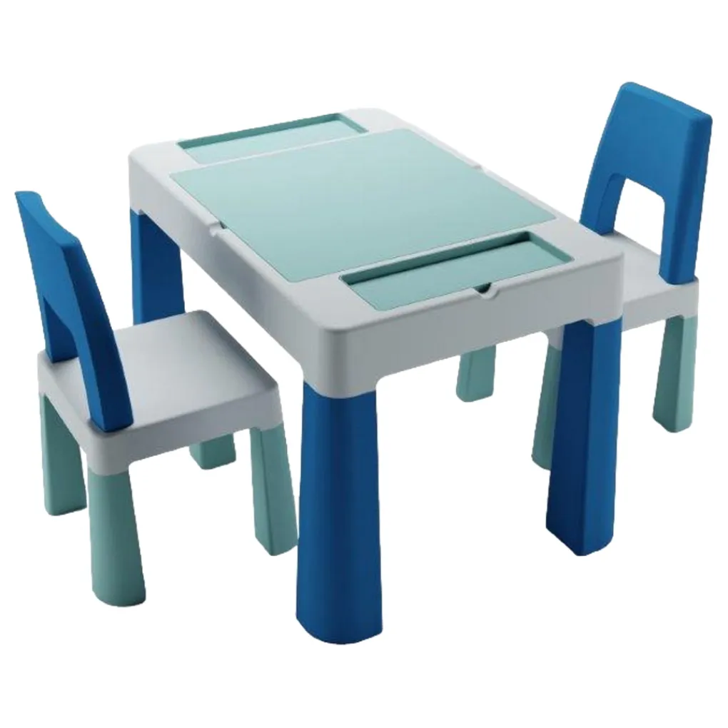 Teggi Turquoise/Navy/Grey Multifun 3-in-1 Tafel met Twee Stoeltjes Best