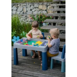 Teggi Turquoise/Navy/Grey Multifun 3-in-1 Tafel met Twee Stoeltjes Best