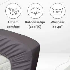 Ten Cate 100% Katoensatijnen Hoeslaken New