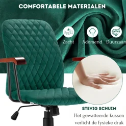 Trendmix Fluwelen Vintage Bureaustoel Met Kantelbare Rugleuning Best