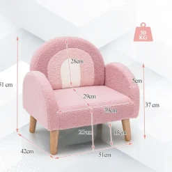 Trendmix Kinder Fauteuil Teddy Stof Regenboog Lounge Stoel Outlet