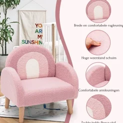 Trendmix Kinder Fauteuil Teddy Stof Regenboog Lounge Stoel Outlet