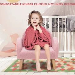 Trendmix Kinder Fauteuil Teddy Stof Regenboog Lounge Stoel Outlet