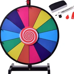 Trendmix rad van fortuin gezelschapspel draairad voetstandaard met 14 schrijfvakken