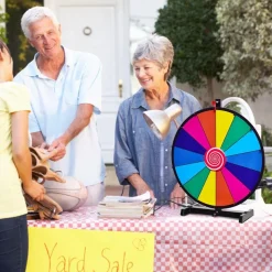 Trendmix rad van fortuin gezelschapspel draairad voetstandaard met 14 schrijfvakken