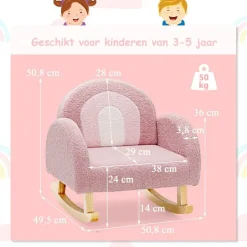 Trendmix Schommelstoel Kinderen Teddy Stof Regenboog Schommelzitje New